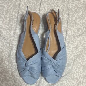 Comfortview Women's Light Blue Knotted Sandals